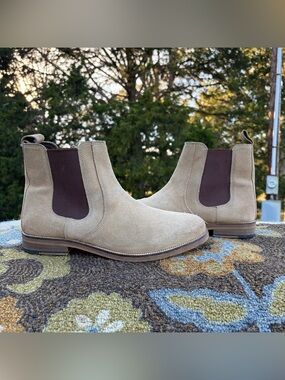 Crevo Denham Tan Genuine Suede Leather Chelsea Boots 11 M